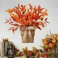 thumbnail image 3 of JJKBVCLO Autumn Berry Maple Leaf Flower Simulation Flower Rattan Door Hanging Wall Hanging Home Holiday Decoration Window Wreath, 3 of 8