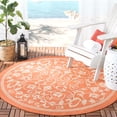 thumbnail image 2 of Safavieh Courtyard Nanda Botanical Indoor/Outdoor Area Rug, Terracotta/Natural, 5'3" x 5'3" Round, 2 of 10