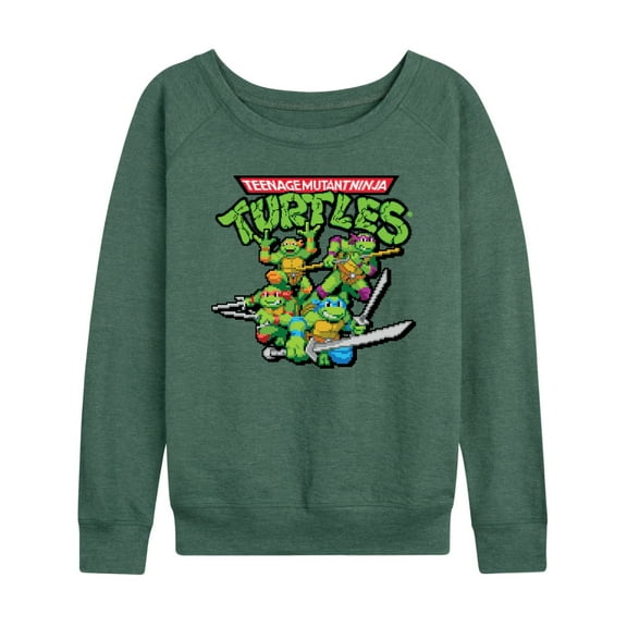 Teenage Mutant Ninja Turtles - Gaming Group And Logo - Women's Lightweight French Terry Long Sleeve Shirt
