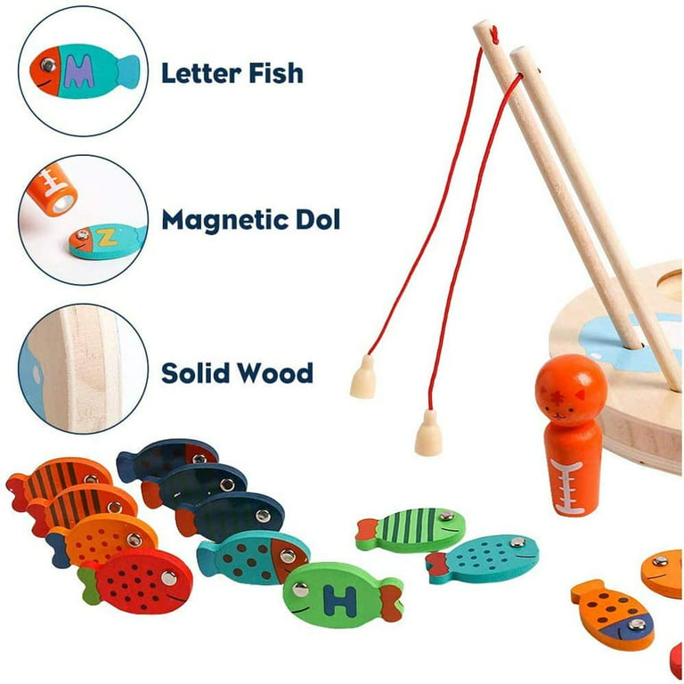  Slotic Magnetic Wooden Fishing Game Toy for Toddlers