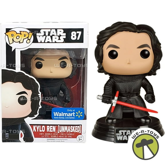 Funko Pop Star Wars 87 Kylo Ren Unmasked Vinyl Bobble-Head Walmart Exclusive