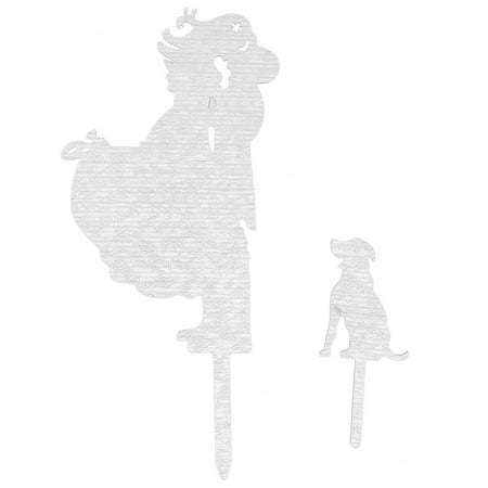 Dot Wedding Cake - Unique Bargains Wedding Acrylic DIY Bride Groom and Dog Decor Cake Topper Silver Tone 2 in 1