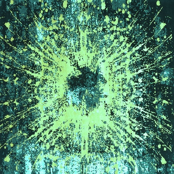 Ahgly Company Indoor Square Persian Turquoise Blue Bohemian Area Rugs, 7' Square