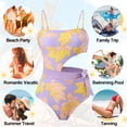 thumbnail image 5 of juego de bañador de una pieza con tirantes para mujer, ajustado, estampado vintage, con falda cruzada multiusos, 5 of 5