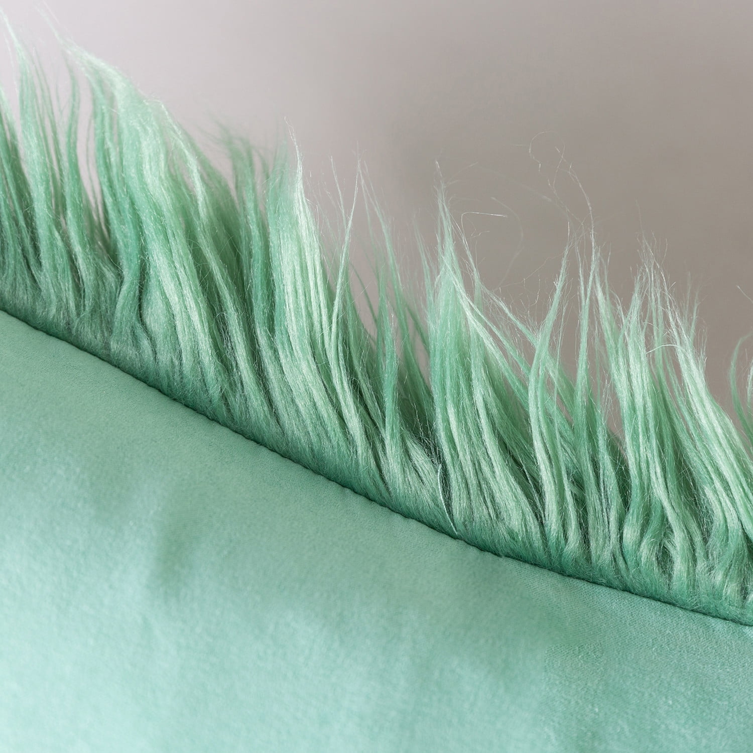 Luxury Mongolian Fluffy Faux Fur Series Square Decorative Throw Pillow Cusion for Couch, 12" x 20", Green, 2 Pack
