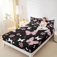 thumbnail image 4 of Feelyou Kawaii Pink Butterfly Full Size Sheets for Teen, Cartoon Cherry Blossoms Bed Sheets, Tribal Mandala Style Sheet Sets, Luxury Bedroom Decor, 4pcs, 4 of 7
