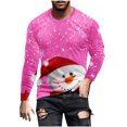 thumbnail image 2 of Awdenio Mens Shirts Christmas Snowman Shirt Long Sleeve Round Neck Loose Fit Holiday Party Pullover Tops T-shirt,Size 2XL, 2 of 5