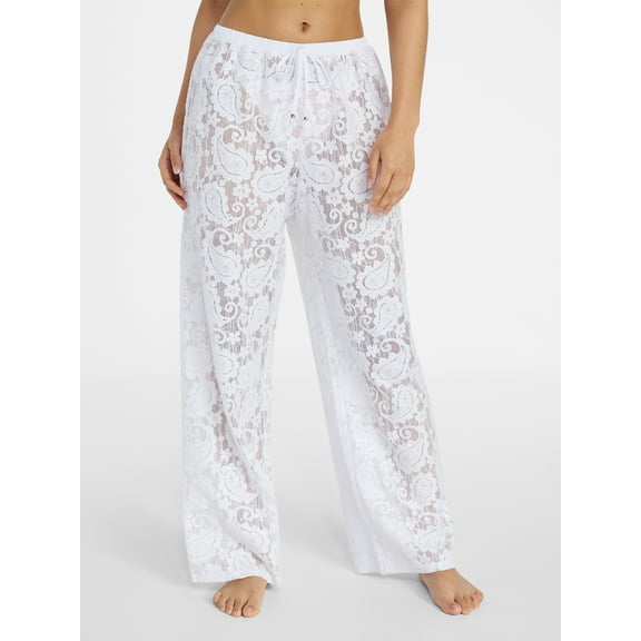 No Boundaries Lace Pants Swim Coverup, Women’s XXS-XXL