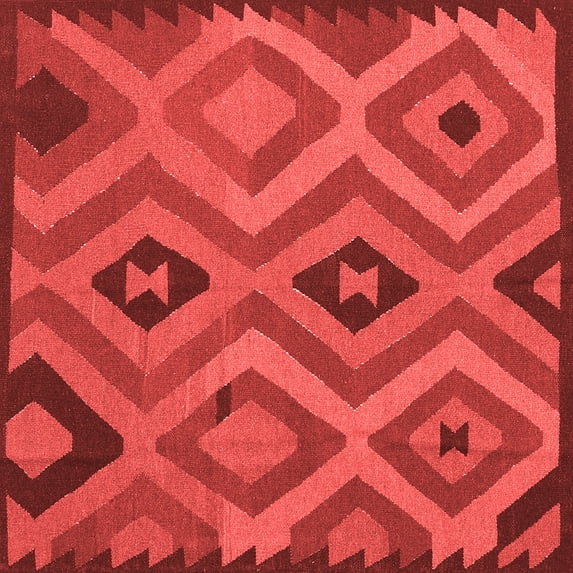 Ahgly Company Indoor Square Southwestern Red Country Area Rugs, 8' Square