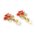 thumbnail image 4 of MISS RIGHT Christmas Earrings for Women, Cute Bow Jingle Bell Dangle Earrings Holiday Party Drop Stud Earrings, 4 of 5
