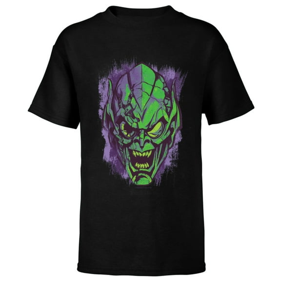 Marvel Spider-Man: No Way Home Green Goblin Face - Short Sleeve T-Shirt for Kids – Customized-Black