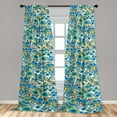 thumbnail image 2 of Dreamy Flowers Window Curtains, Fantasy Feel Colors Floral Boho Pattern with Autumn Leaves Art, Lightweight Decor 2-Panel Set with Rod Pocket, Pair of - 28"x84", Sea Green Sky Blue White, by Ambesonne, 2 of 3