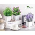 thumbnail image 6 of Der Rose 4 Packs Fake Plants Small Artificial Potted Faux Plants with Flowers for Home Bathroom Living Room, 6 of 10
