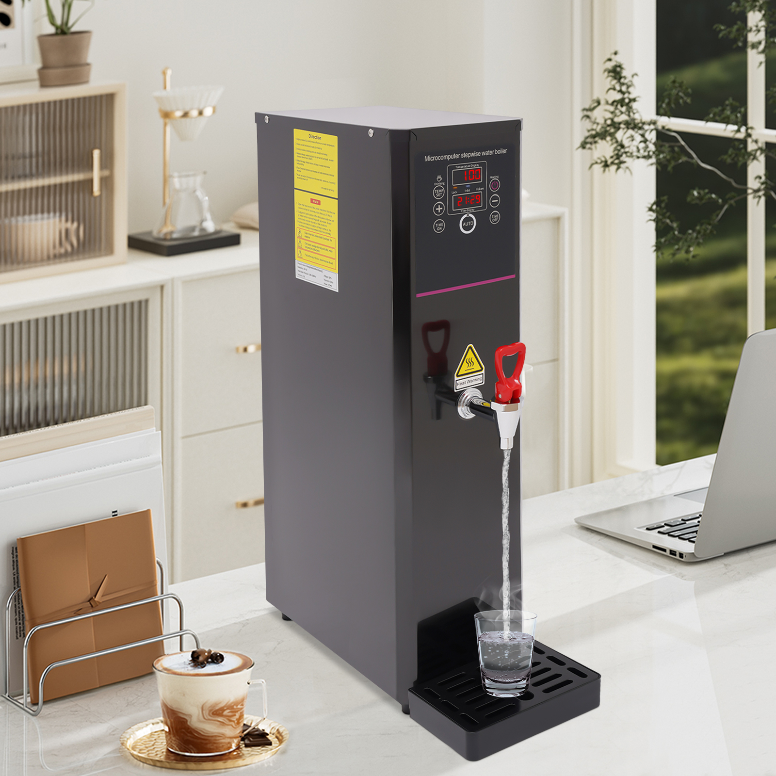 20L Electric Water Boiler, Hot Water Dispenser with Removable Drip Tray, Countertop, 110V 1500W