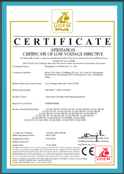 Automatic Transfer Switch 2P 100A Generator Changeover Switch Dual-Power