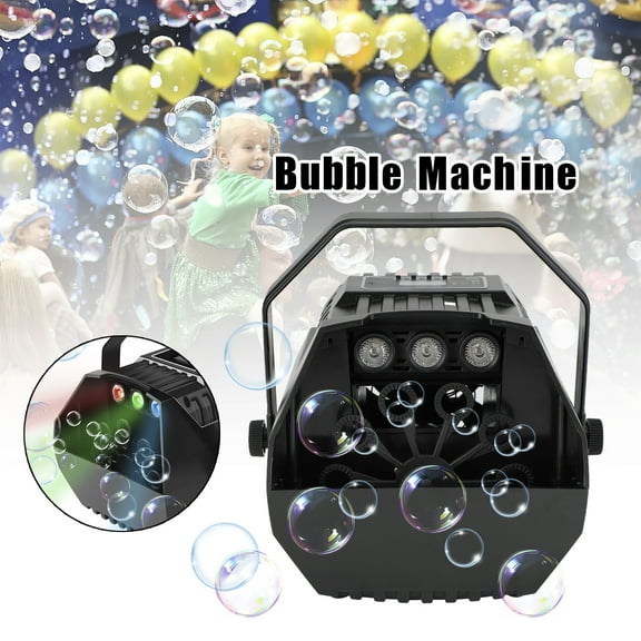 RGB LED Light Automatic Bubble Machine With Remote Control Stage Effect Party