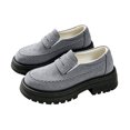 thumbnail image 2 of Fall Winter Women Chunky Platform Loafers, Faux Suede Buckle Slip‑On Shoes, Lug Sole Casual Shoes, 2 of 8