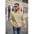 thumbnail image 5 of COOFANDY Mens Quarter Zip Pullover Quilted Sweatshirt Knit Long Sleeve Mock Neck Sweater Polo with Pocket, 5 of 6