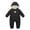 Black, variant on BULLPIANO 0-12 Months Baby Boys Girls Snowsuit Romper Puffer Jacket Infant Fleece Thick Warm Jumpsuit Outwear