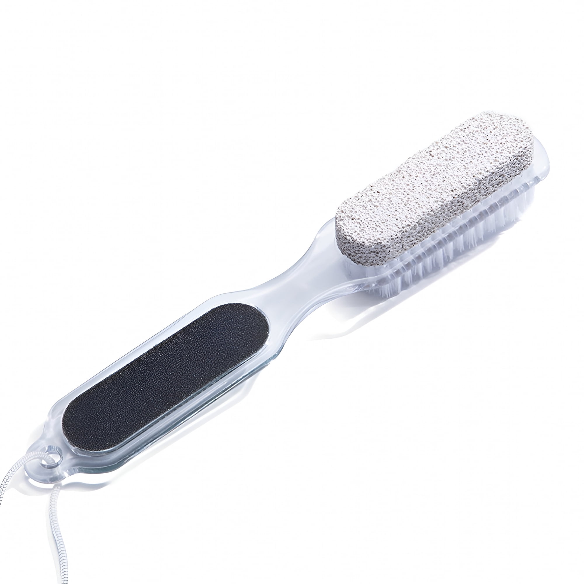 ACDANC 4 in 1 Foot Scrubber Brush and Pumice Stone, Foot File Callus Remover with Nail Scraper, Pedicure Exfoliating Tool for Removing Dead Skin and Rough Patches, At Home Spa Foot Care Wand