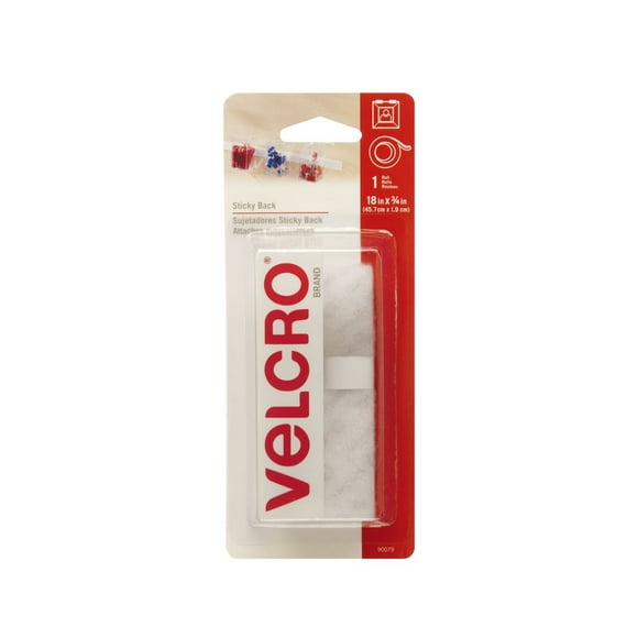 VELCRO® Brand Sticky Back™ Tape - 18" White, 18" x 3/4" (45.72cm x 1.9cm)