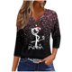 thumbnail image 2 of Fiudx Ofertas de La Semana Camiseta Holgada de Manga 3/4 con Cuello En V y Estampado Navideño Informal a La Moda para Mujer, 2 of 5