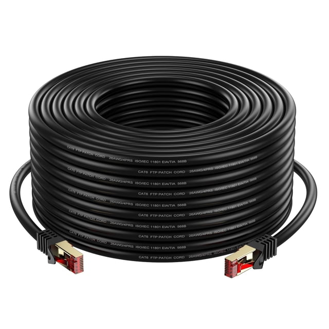 Cable Ethernet Sjorks Cat6 para exterior/interior, 60 m, resistente al agua