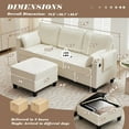 thumbnail image 2 of Magic Union Convertible Sectional Couches for Living Room- Small Space Couches L-Shaped Sofa, Corduroy Upholstered 3 Seats Sofas W/Storage Chaise, USB Ports, Side Pockets and Pillows, 2 of 9