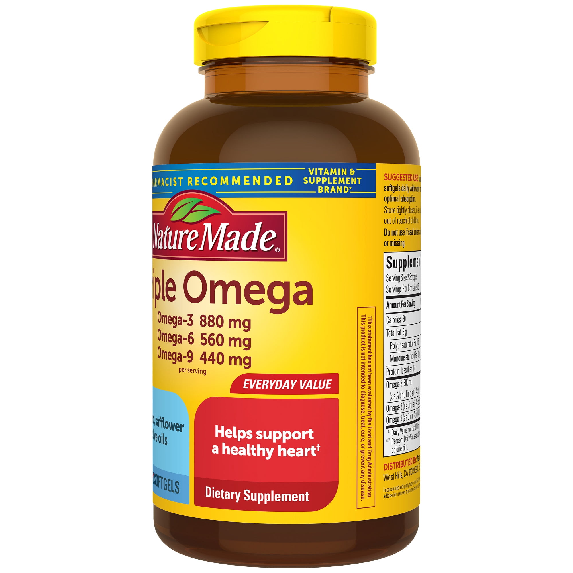 Nature Made Triple Omega 369 Softgels Dietary Supplement 170