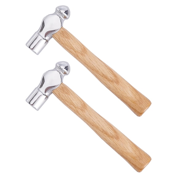 PH 2pcs Ball Peen Hammer 4oz Carbon Steel Hammer Metal Jewelry Hammer Dual-Sided Metal Hammer Portable Steel Hammer for Household Workshop Metal