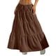 thumbnail image 1 of Falda holgada con cintura elástica y cinturón para mujer: poliéster transpirable para ropa informal, 1 of 6