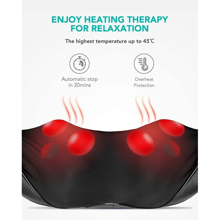 Naipo Shiatsu Back and Neck Massager with Heat 3D Deep Kneading Massag –  NAIPO