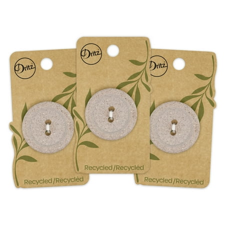 UPC: 0072879308082 | Dritz Recycled Macadamia Round Button 34mm Beige-Camel 3 Pack