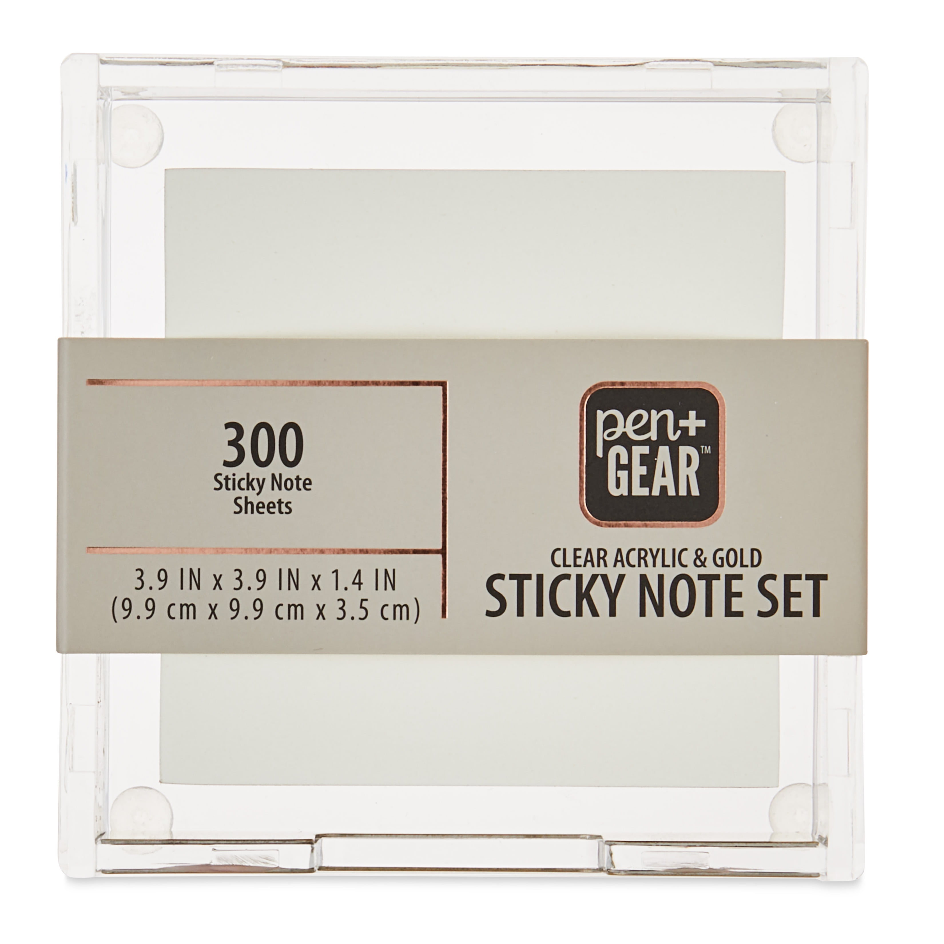 Pen+Gear Gold Sticky Notes, 3.94 x 1.38 x 3.82inch, Gold Color, 300 Count