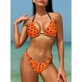 thumbnail image 6 of FEORJGP Women Beach Bikini Set Ladies Sleeveless Tie-up Bra Bustier with Low Waist Briefs Thong Bathing Suit 2-piece Swimsuit Sexy Fashion Swimwear, 6 of 7