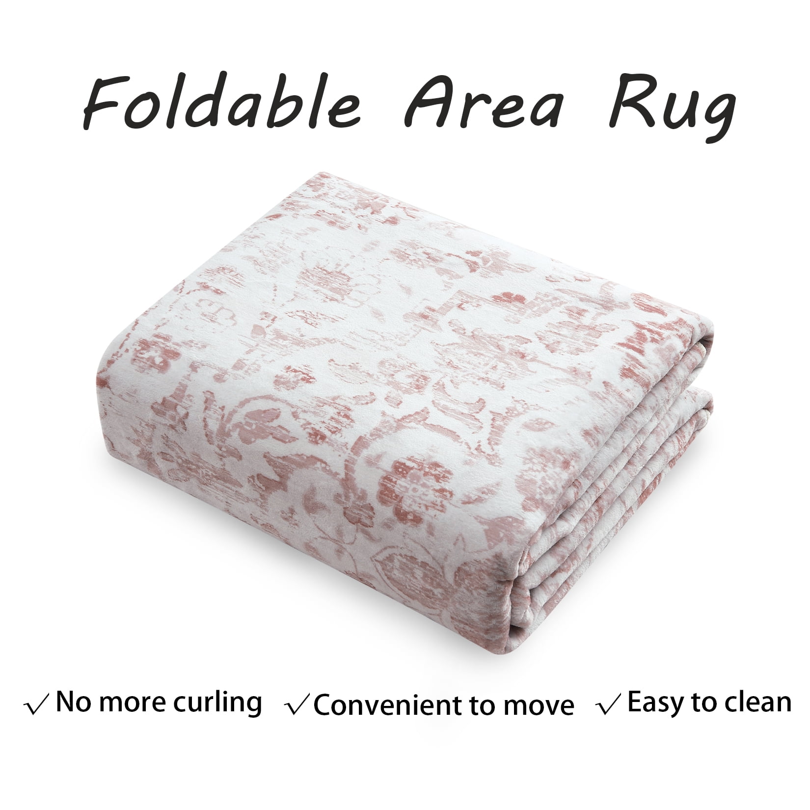 Garvee 2'x6' Hallway Runner Rug Vintage Floral Print Kitchen Runner Rug Soft Anti-Slip Indoor Bedroom Rug Runner for Laundry, Pink