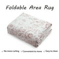 thumbnail image 7 of GlowSol 5' x 7' Washable Area Rug Soft Floral Distressed Rug Indoor Vintage Medallion Carpet Foldable Rug Non-Slip Low Pile Thin Rug for Dorm Playroom, Pink, 7 of 7