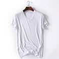 thumbnail image 4 of LOVZFMLL Men's Sleep Shirt Short Sleeve V Neck T-Shirt Comfort Soft Lounge Pajama Tops Casual Relaxed Fit Basic Tees, 4 of 4