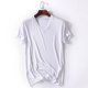 thumbnail image 3 of Ceisia Men's Solid V-Neck Short Sleeve Pajama Top Soft Comfortable Sleep Loungewear White XXXL Gifts, 3 of 4