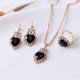 thumbnail image 1 of Nvzi Conjunto de joyas de diamantes de imitación con forma de gota de agua a la moda, collar con colgante de gota de agua retro,conjunto de joyas para madre, novia, boda, negro B, 1 of 4