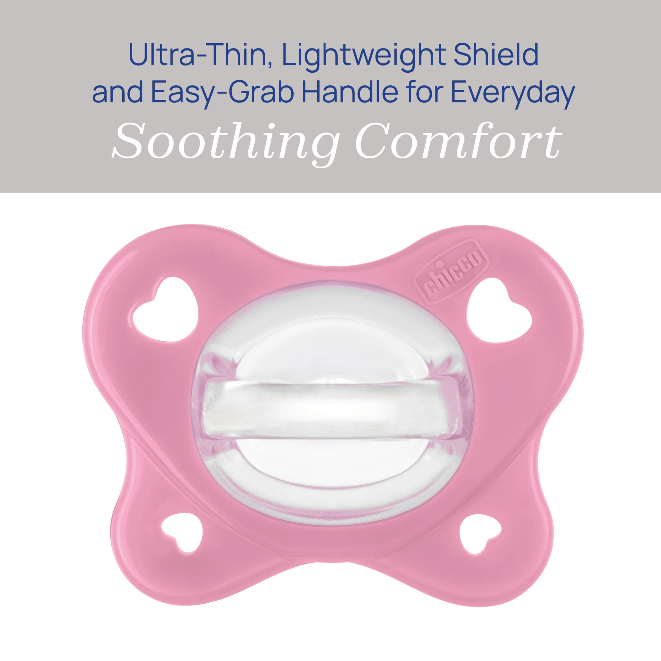 Chicco PhysioForma Dual Soft Pacifier Grey/Dusty Rose 6-16m 2pk, New