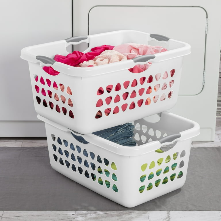 Sterilite 2 Bushel Ultra Laundry Basket Plastic, White