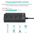 thumbnail image 4 of Convertidor concentrador USB 3.0 de alta velocidad 4 en 1 con 4 puertos de expansión USB 3.0, 4 of 5