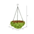 thumbnail image 6 of Vickerman 12'' Artificial Green Mini Leaves Hanging Basket., 6 of 6