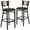 Walnut Wood Back/Black Vinyl Seat/Black Metal Frame, variant on Flash Furniture 2 Pk. HERCULES Series Black Slat Back Metal Restaurant Barstool - Walnut Wood Back & Seat