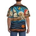 thumbnail image 3 of Sikiie Whimsical Sailboat Ocean Art Men's Cuban Shirt, Hawaiian Shirts, Business Casual Button Down Shirts, Short Sleeve Shirt-XX-Large, 3 of 5