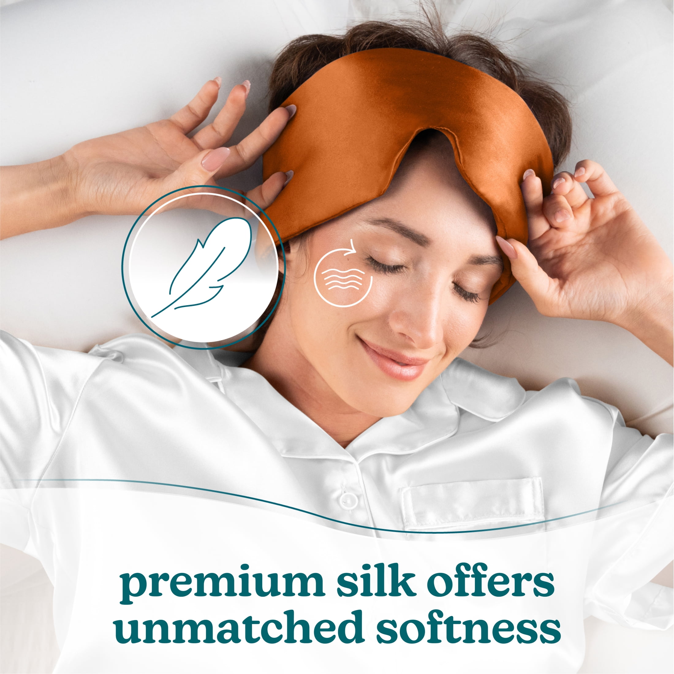 Homedics 100% Silk Sleep Mask, Orange
