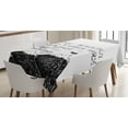 thumbnail image 1 of Ambesonne Wording Tablecloth Rectangular Table Cover, Sketchy Mountains, 52"x70", Black White, 1 of 3