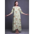 thumbnail image 2 of Bimba Light Yellow Floral Chinese Anemone Maxi Sleepwear For Women Summer Printed Nightgowns X-Large, 2 of 5