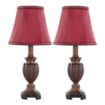 thumbnail image 1 of Safavieh Polyresin Mini Table Lamp with Red Bell Shade (Set of 2), 1 of 6